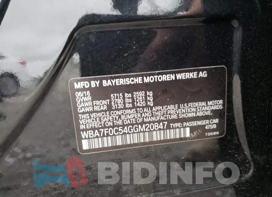 WBA7F0C54GGM20847 Photo# 12