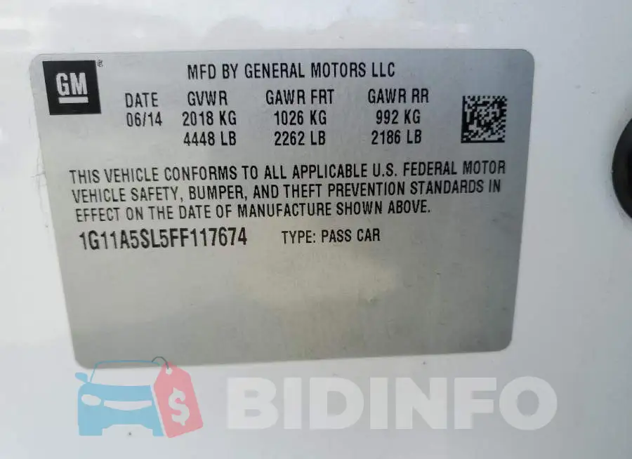 1G11A5SL5FF117674 Photo# 12