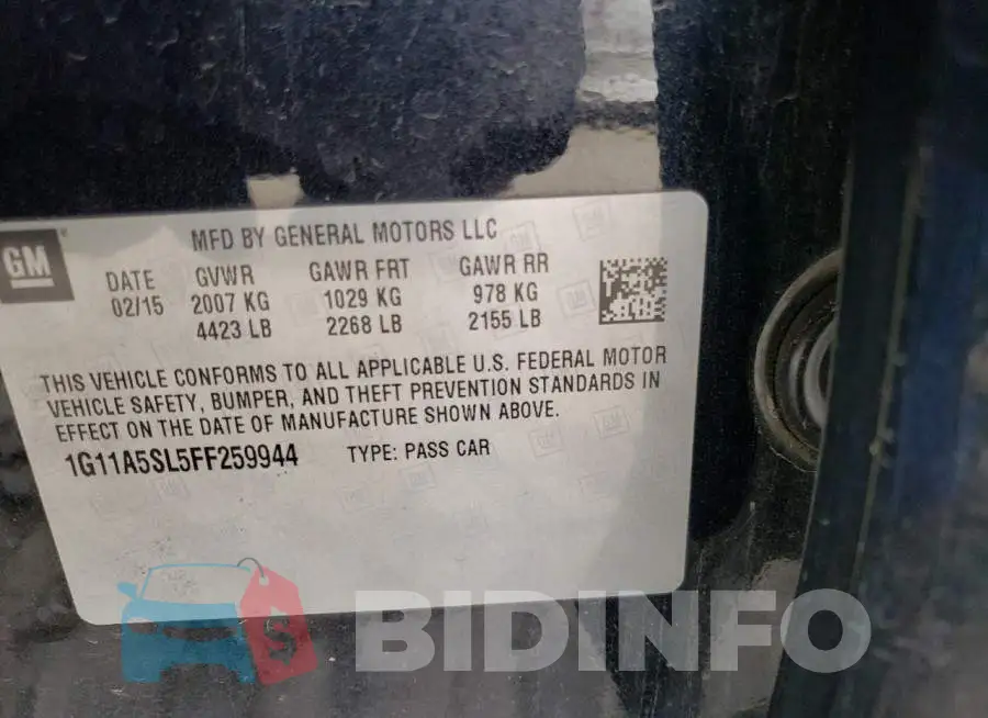 1G11A5SL5FF259944 Photo# 12