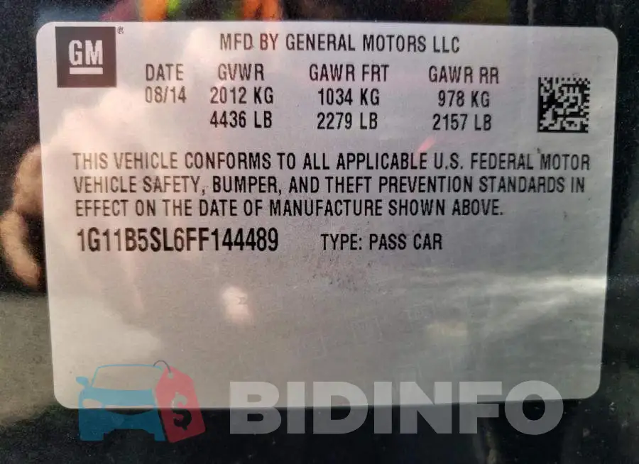 1G11B5SL6FF144489 Photo# 12