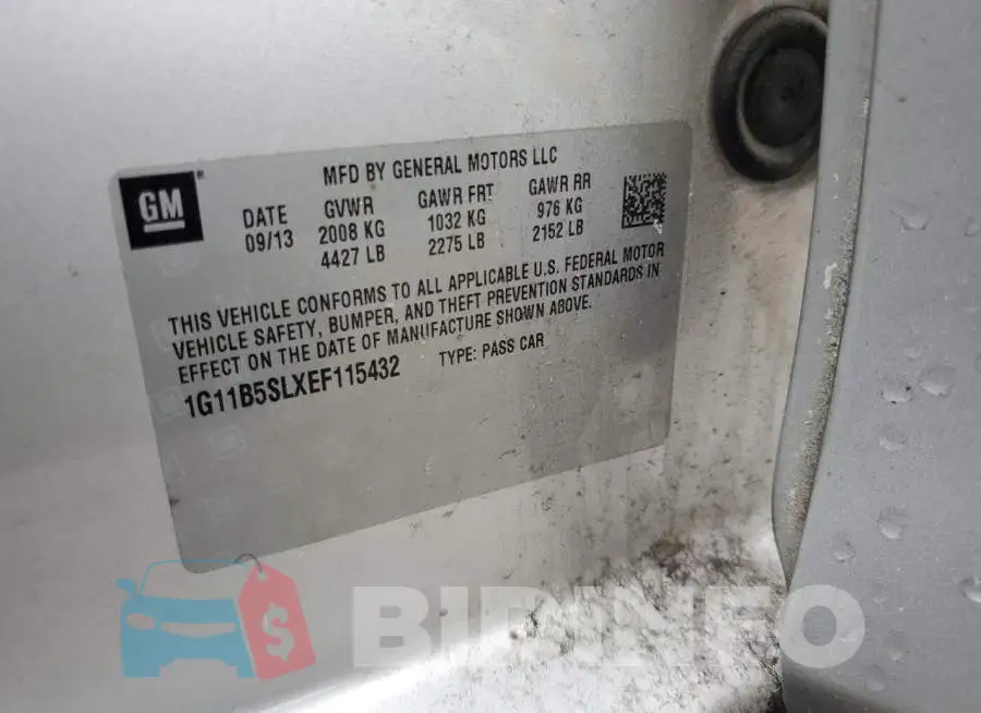 1G11B5SLXEF115432 Photo# 13