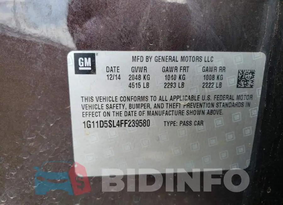 1G11D5SL4FF239580 Photo# 12