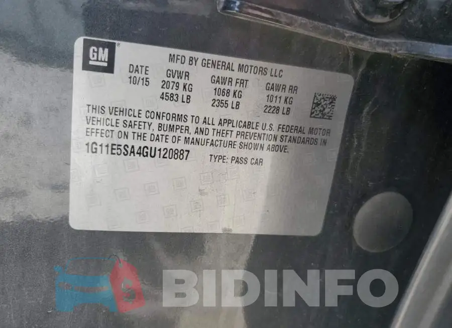 1G11E5SA4GU120887 Photo# 13