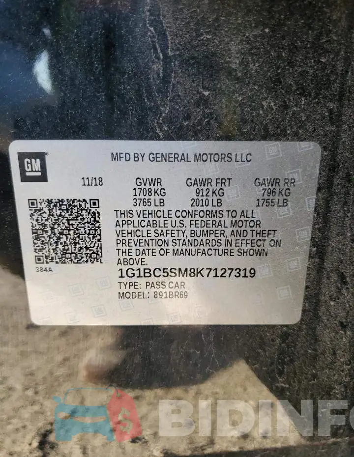 1G1BC5SM8K7127319 Photo# 13