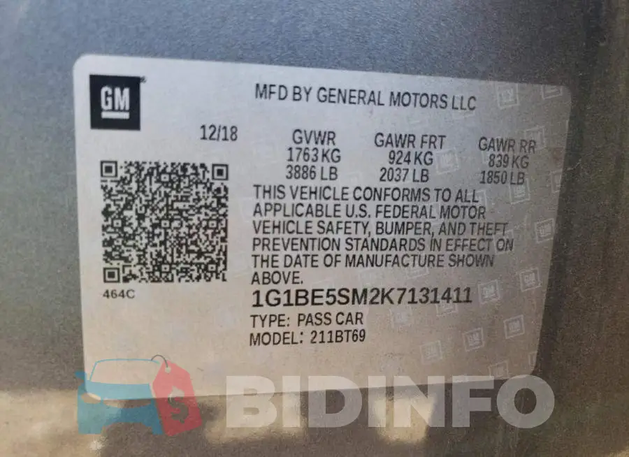 1G1BE5SM2K7131411 Photo# 12