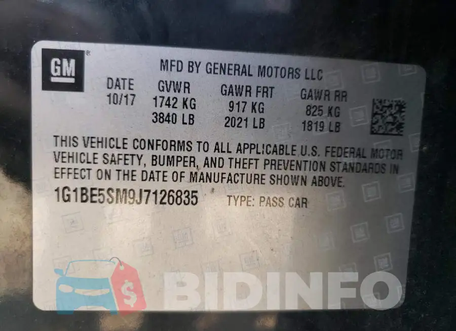 1G1BE5SM9J7126835 Photo# 12
