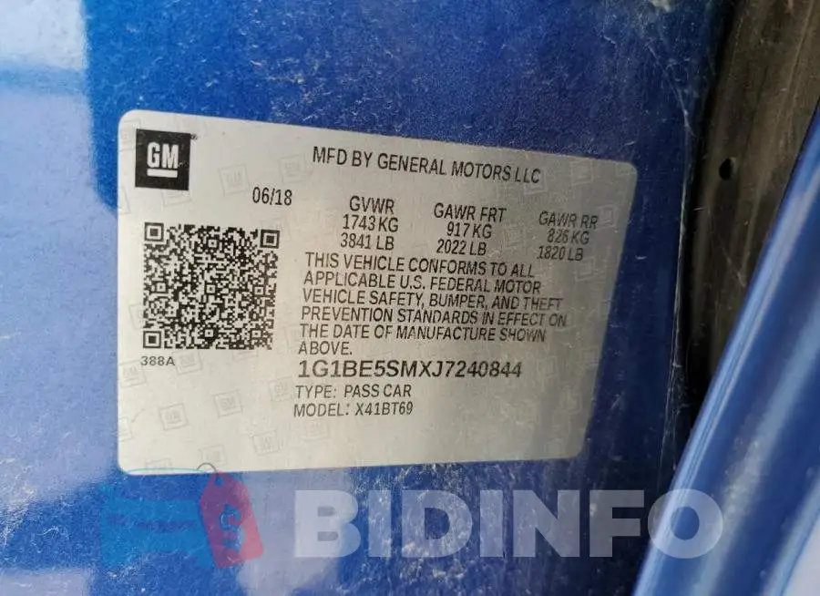 1G1BE5SMXJ7240844 Photo# 12