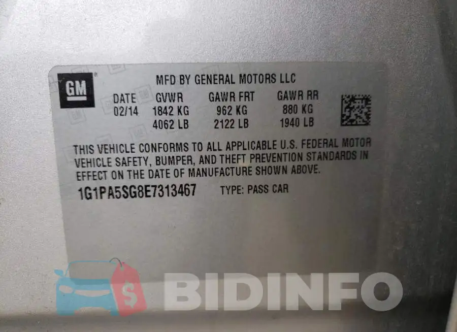 1G1PA5SG8E7313467 Photo# 12