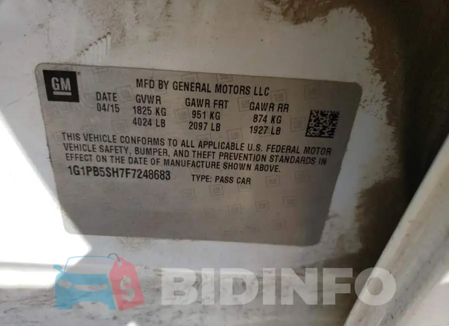 1G1PB5SH7F7248683 Photo# 10