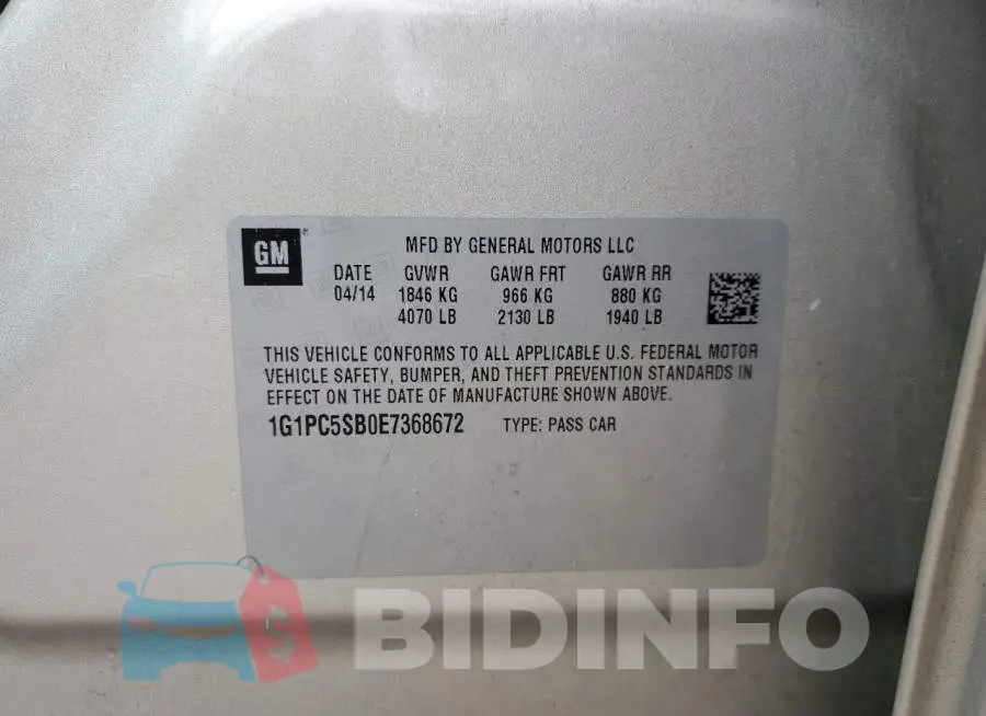 1G1PC5SB0E7368672 Photo# 12