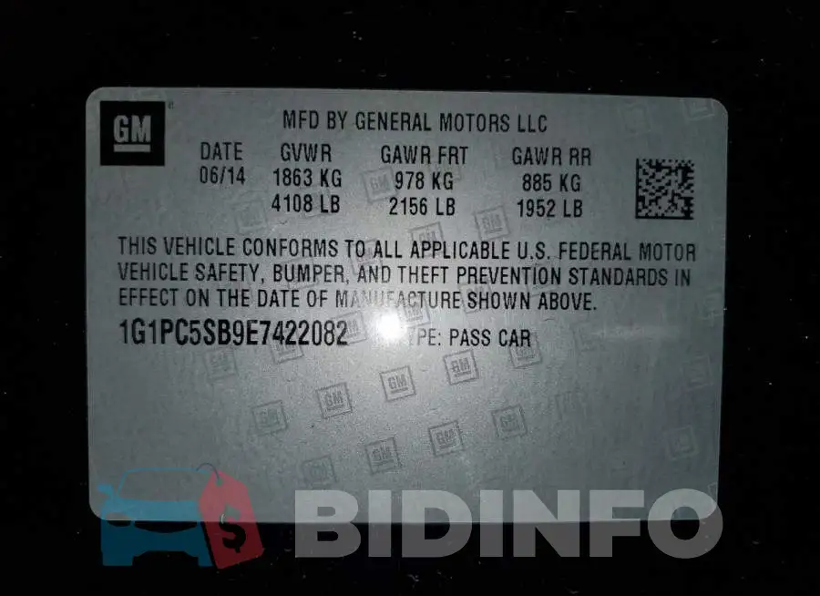 1G1PC5SB9E7422082 Photo# 12