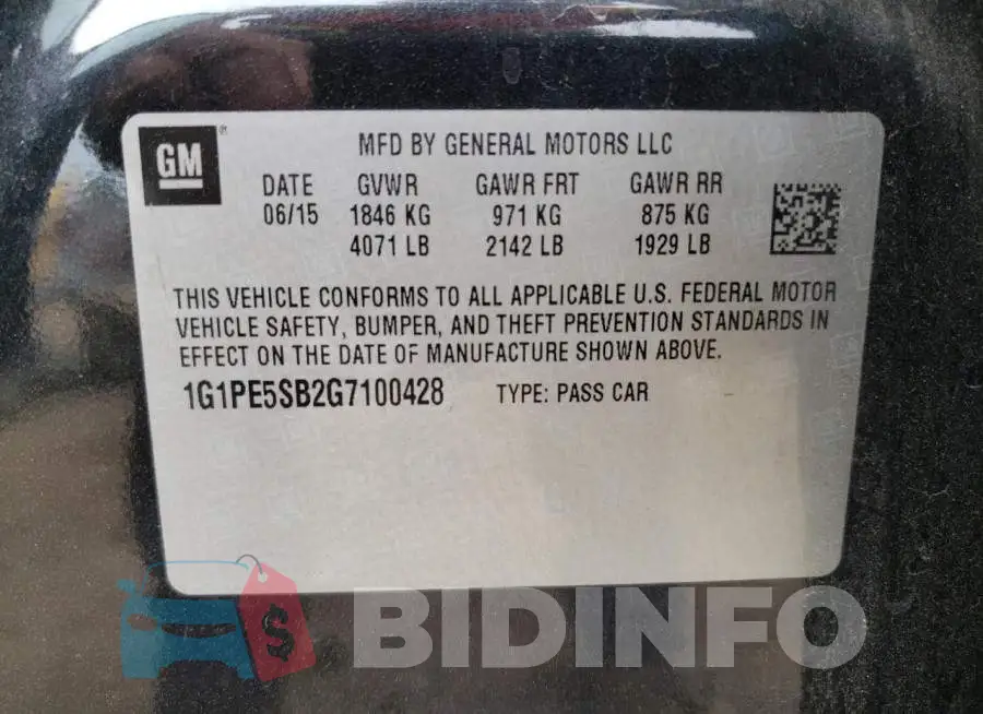 1G1PE5SB2G7100428 Photo# 12