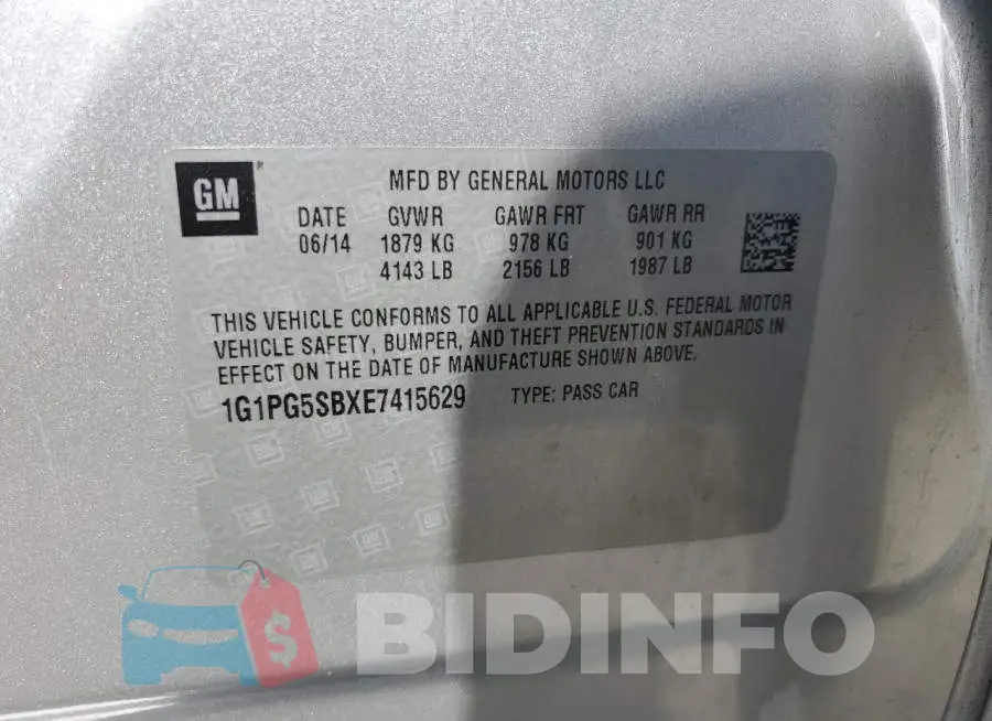 1G1PG5SBXE7415629 Photo# 13