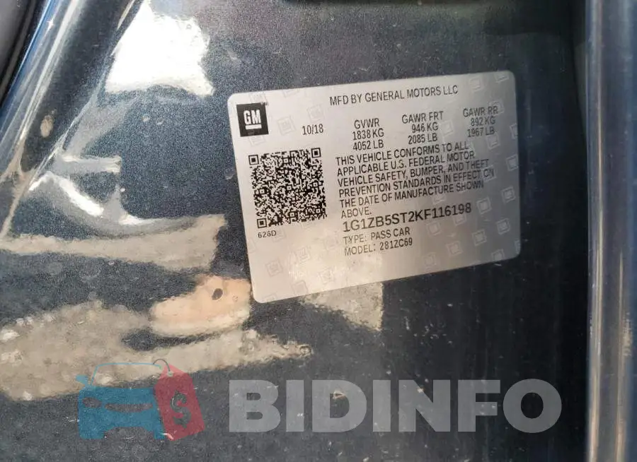1G1ZB5ST2KF116198 Photo# 12