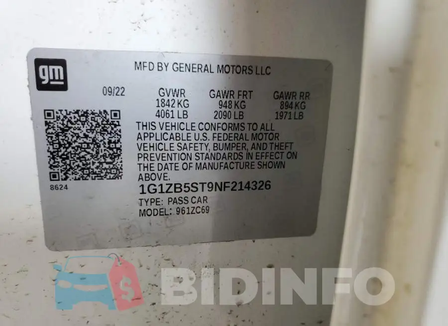 1G1ZB5ST9NF214326 Photo# 12