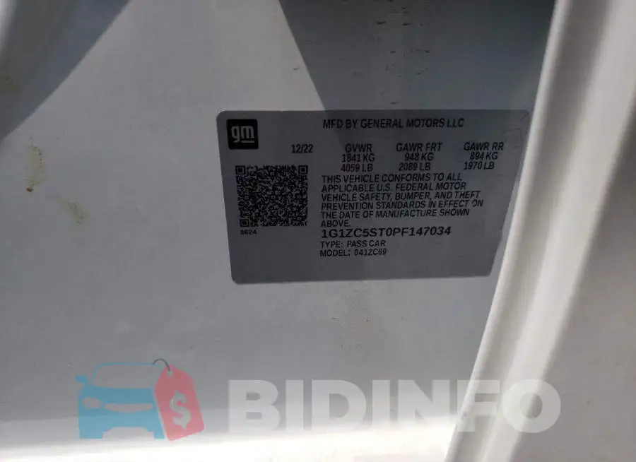1G1ZC5ST0PF147034 Photo# 13