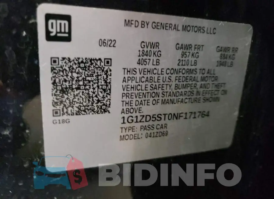 1G1ZD5ST0NF171764 Photo# 12