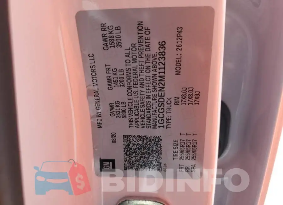 1GCGSDEN2M1123836 Photo# 12
