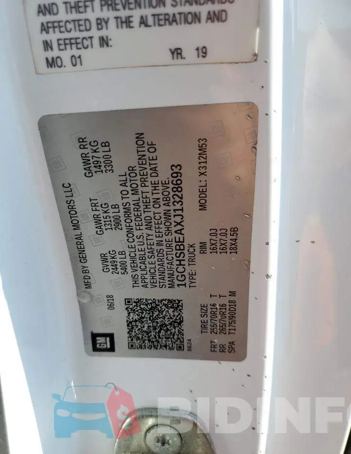1GCHSBEAXJ1328693 Photo# 12