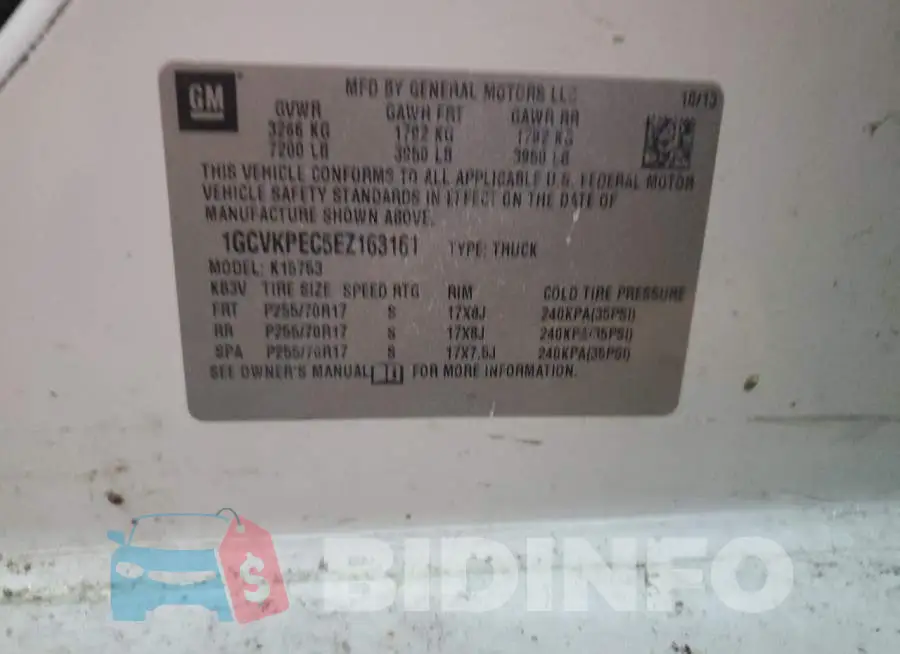 1GCVKPEC5EZ163161 Photo# 12