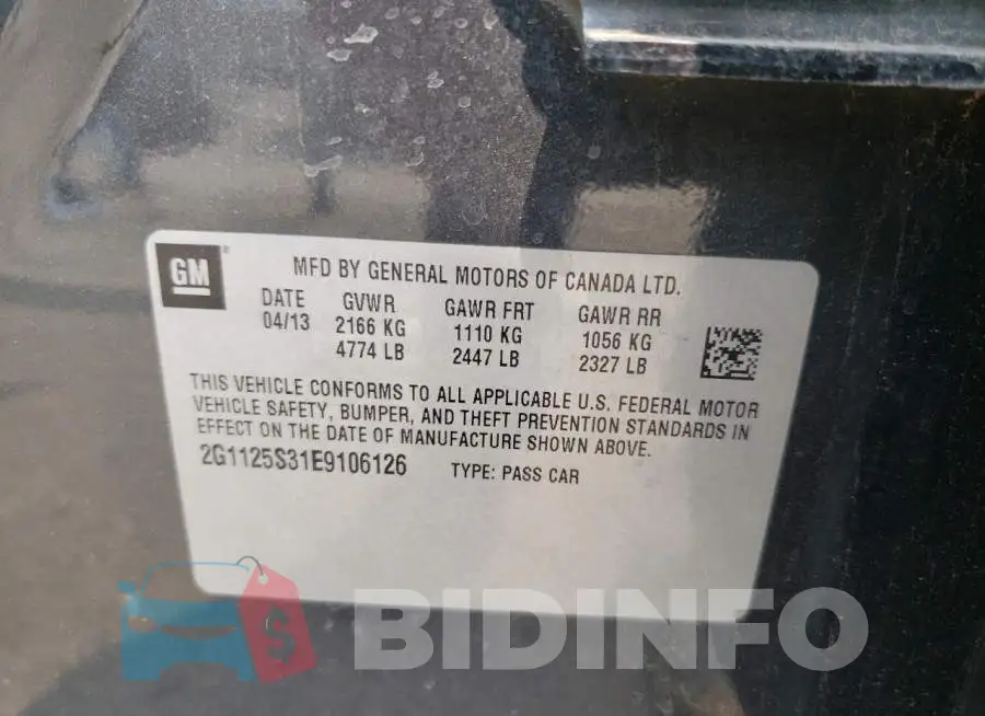 2G1125S31E9106126 Photo# 12