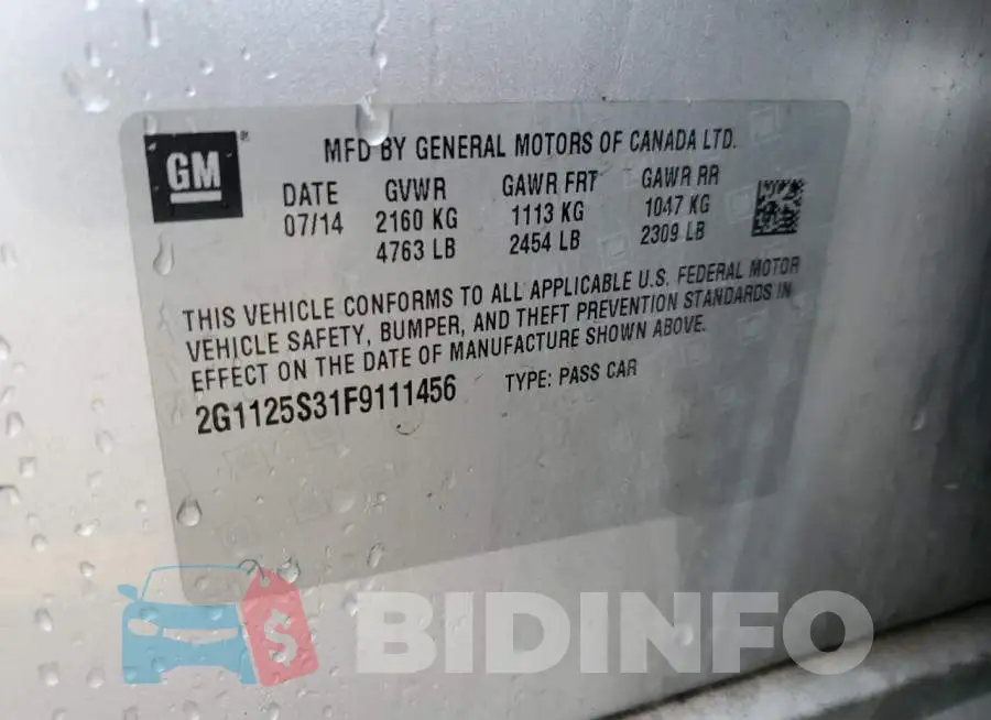 2G1125S31F9111456 Photo# 12