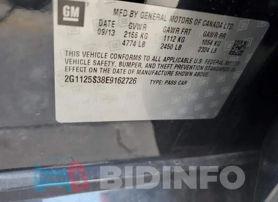 2G1125S38E9162726 Photo# 12