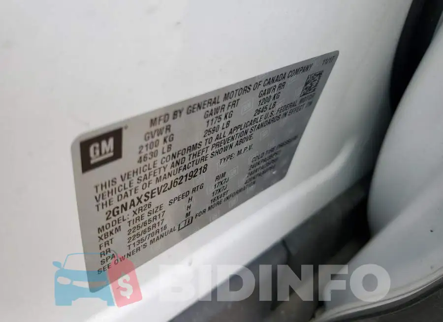 2GNAXSEV2J6219218 Photo# 12