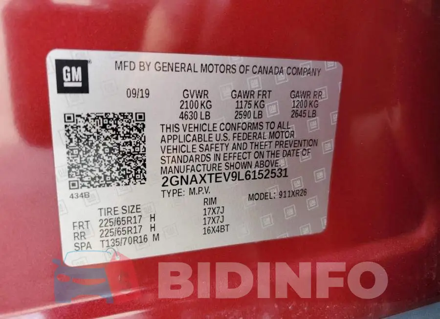2GNAXTEV9L6152531 Photo# 13