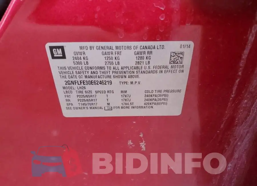 2GNFLFE30E6246219 Photo# 14
