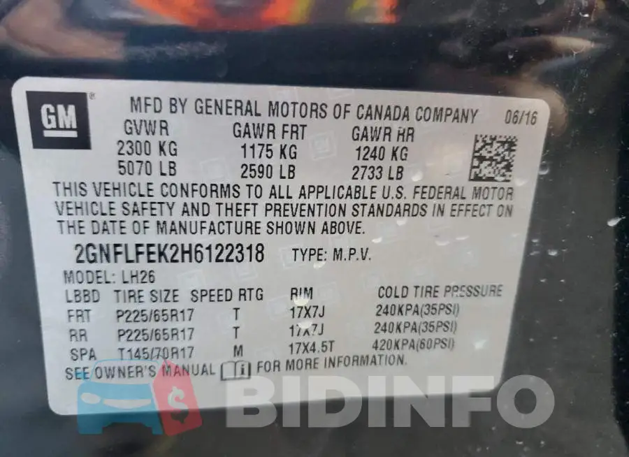 2GNFLFEK2H6122318 Photo# 13