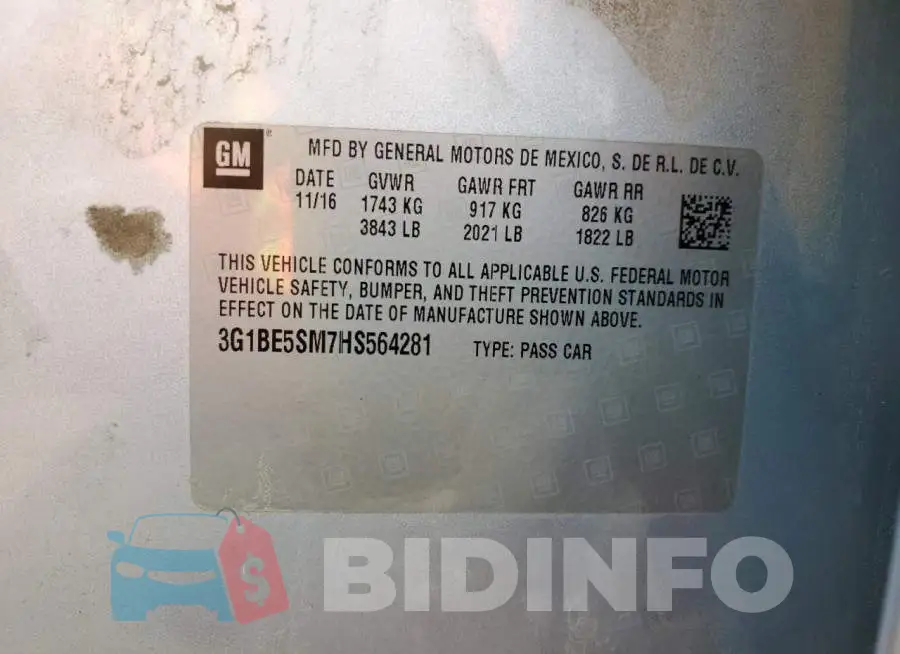 3G1BE5SM7HS564281 Photo# 12