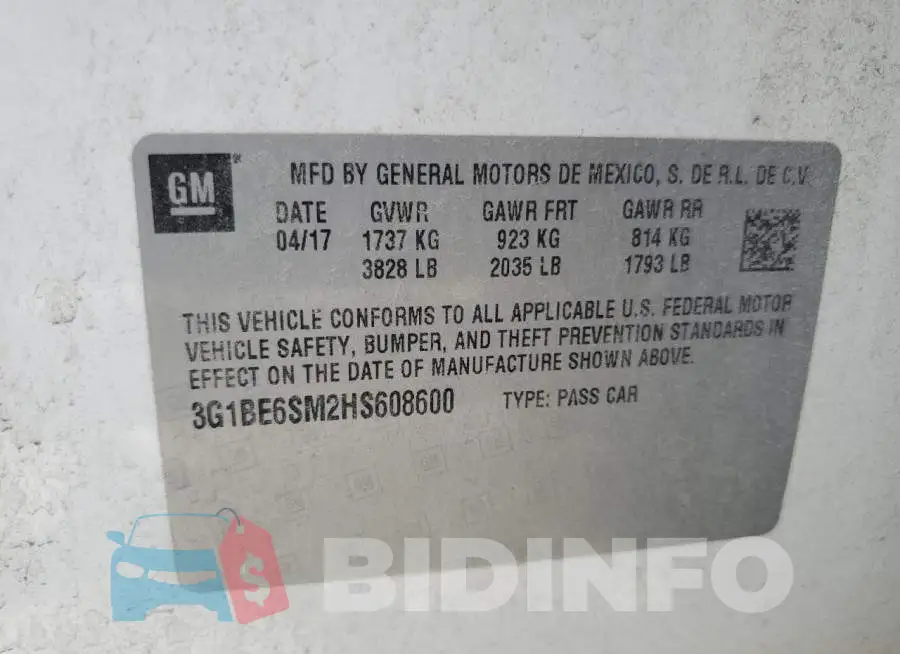 3G1BE6SM2HS608600 Photo# 12