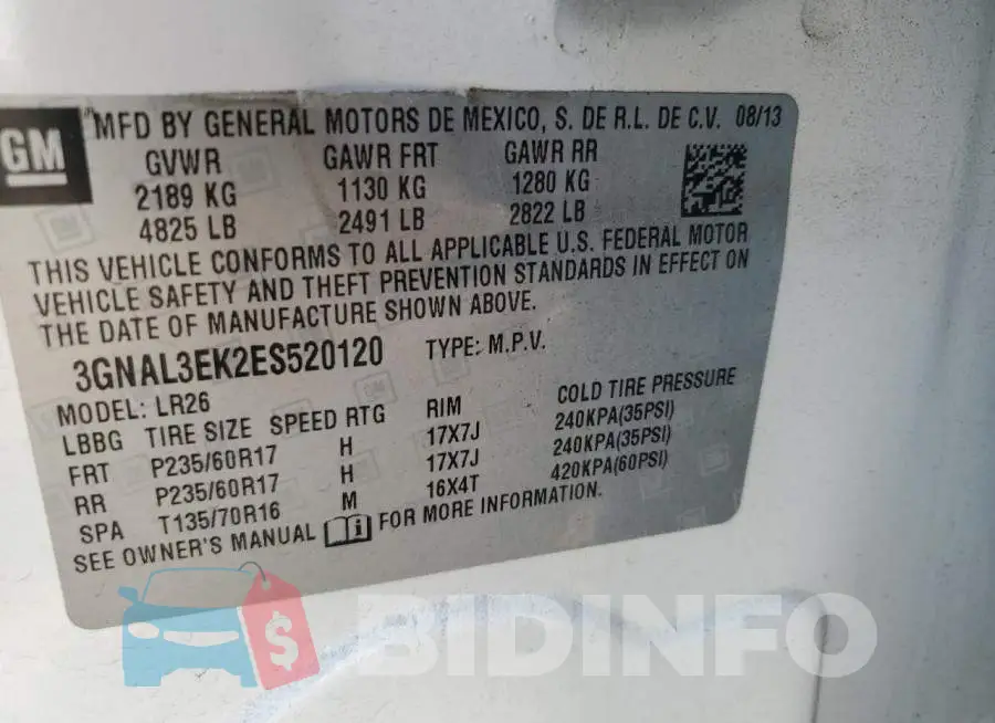 3GNAL3EK2ES520120 Photo# 13