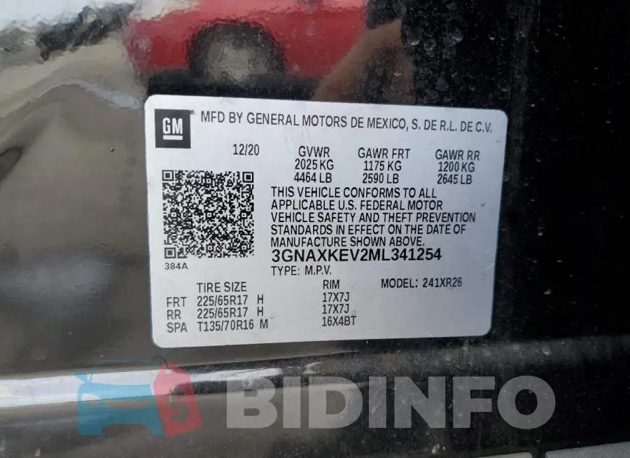 3GNAXKEV2ML341254 Photo# 13