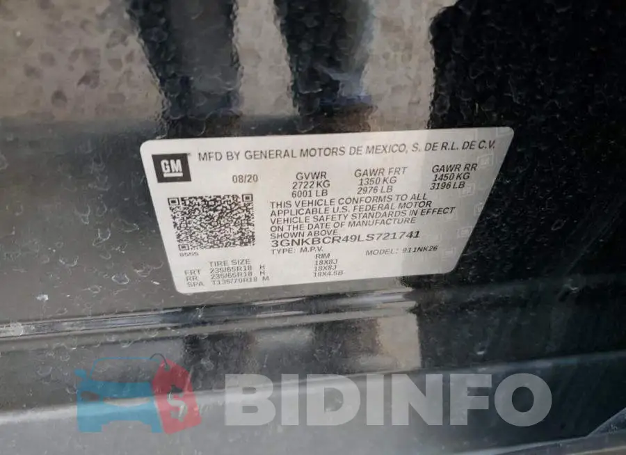 3GNKBCR49LS721741 Photo# 12