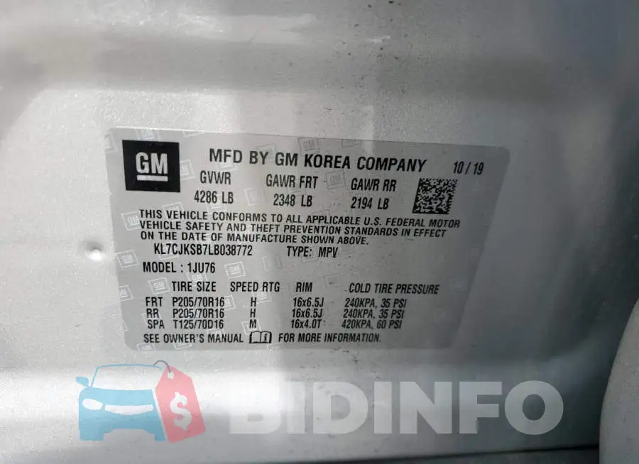 KL7CJKSB7LB038772 Photo# 13