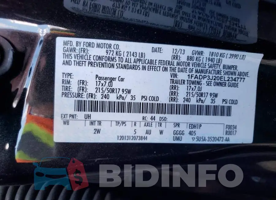 1FADP3J20EL234777 Photo# 12