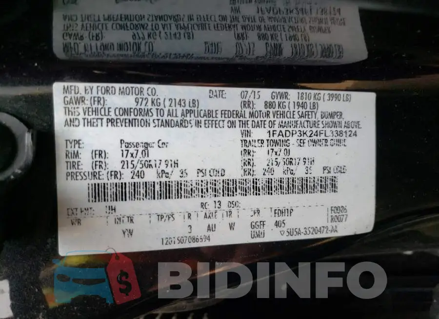 1FADP3K24FL338124 Photo# 13