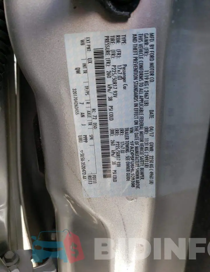 1FADP5FU6HL108398 Photo# 12