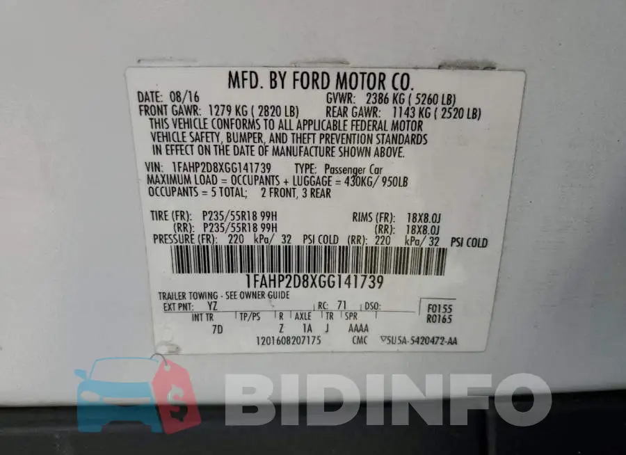1FAHP2D8XGG141739 Photo# 12