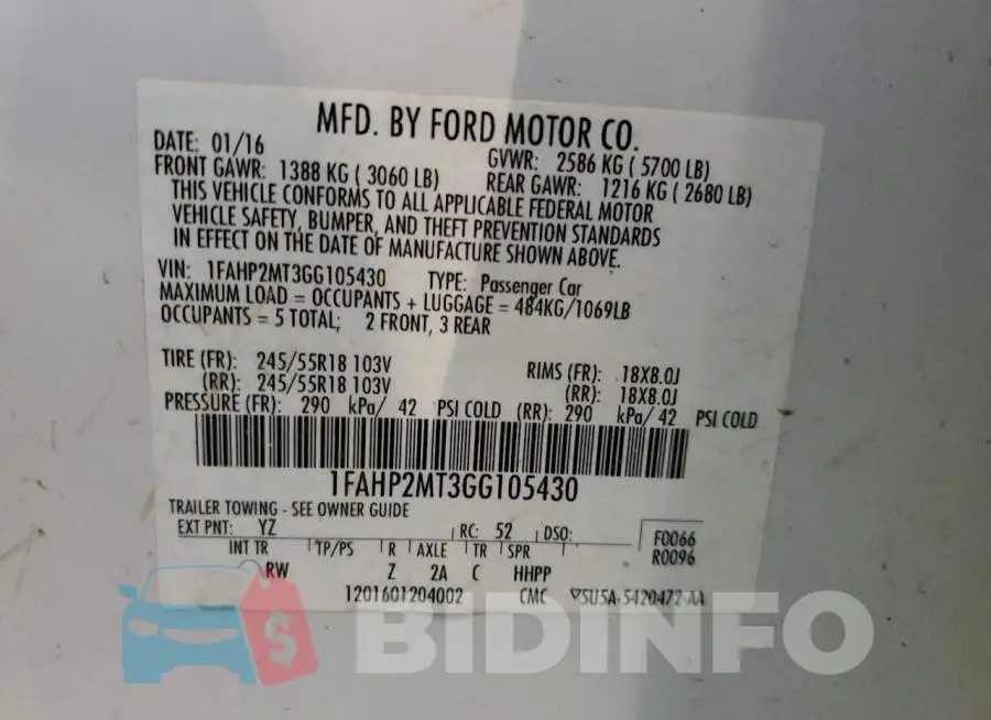 1FAHP2MT3GG105430 Photo# 12