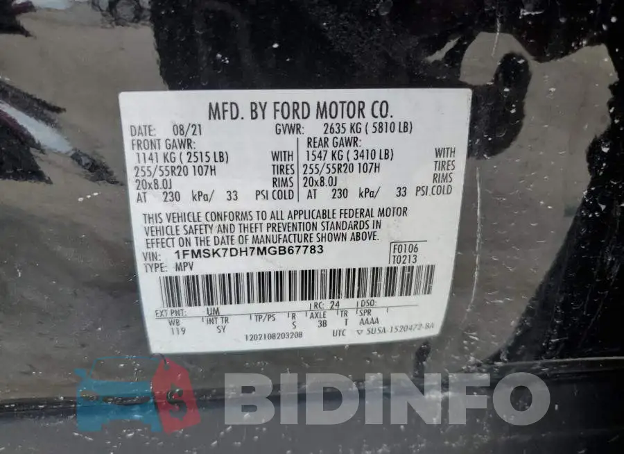 1FMSK7DH7MGB67783 Photo# 14