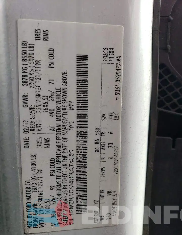 1FMZK1CM4HKA74085 Photo# 13