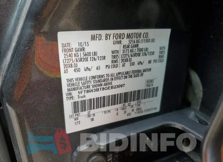 1FT8W3BT8GEB23097 Photo# 12
