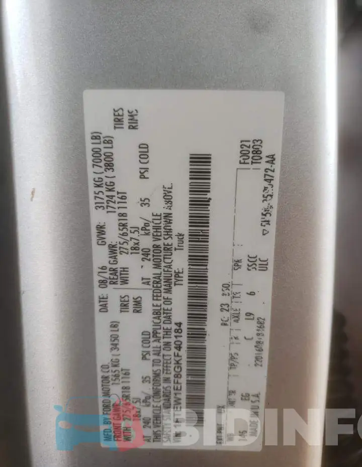 1FTEW1EF8GKF40184 Photo# 12
