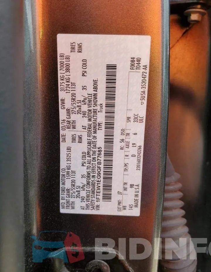 1FTEW1EG9GFB77685 Photo# 12