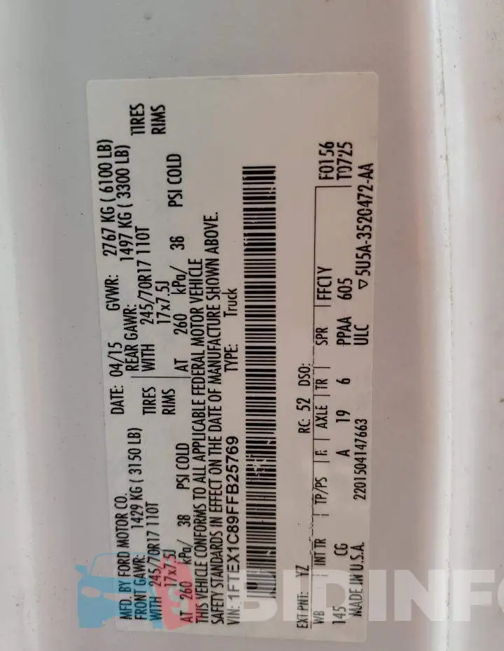 1FTEX1C89FFB25769 Photo# 12