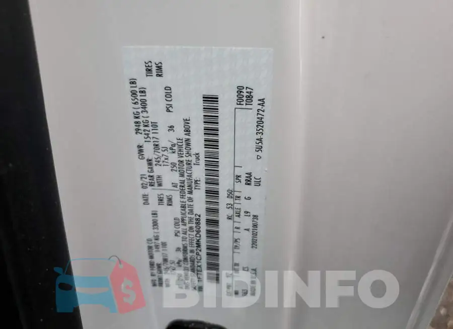 1FTEX1CP2MKD60882 Photo# 12