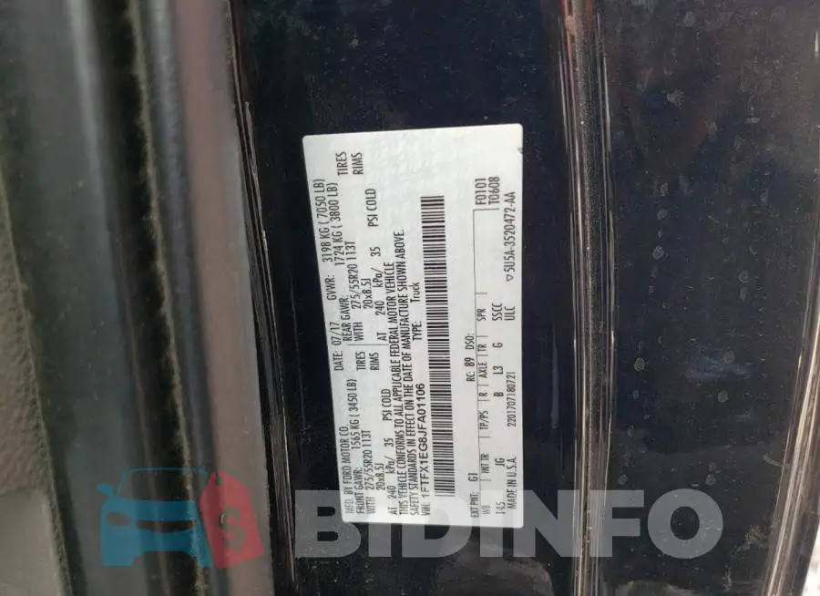 1FTFX1EG8JFA01106 Photo# 12